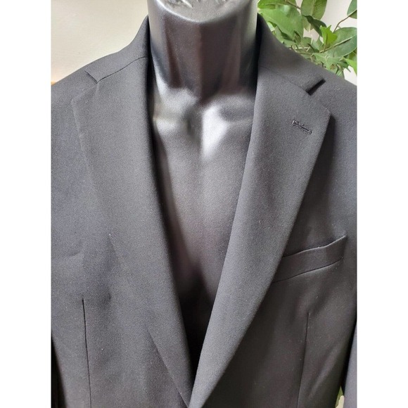 Alfani Men Black Long Sleeve Single Breasted Two Buttons Fitted Blazer Size 38L - Picture 2 of 12